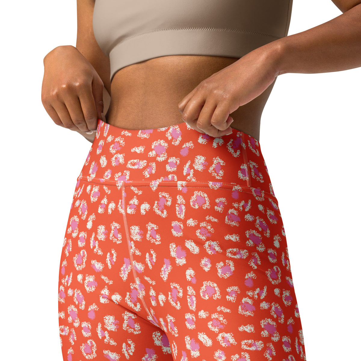 Cute Bold Orange Leopard Print Women's Yoga Leggings for Active Wear Shop Bold Orange Leopard Print Women's Yoga Leggings for eye-catching activewear with a flattering fit, all-day comfort, and wild confidence. Move with confidence in Bold Orange Leopard Print Women's Yoga Leggings, designed for standout studio looks, easy movement, and everyday wear. Buy Bold Orange Leopard Print Women's Yoga Leggings bring fierce style and flexible comfort to every workout, stretch, and casual day.
