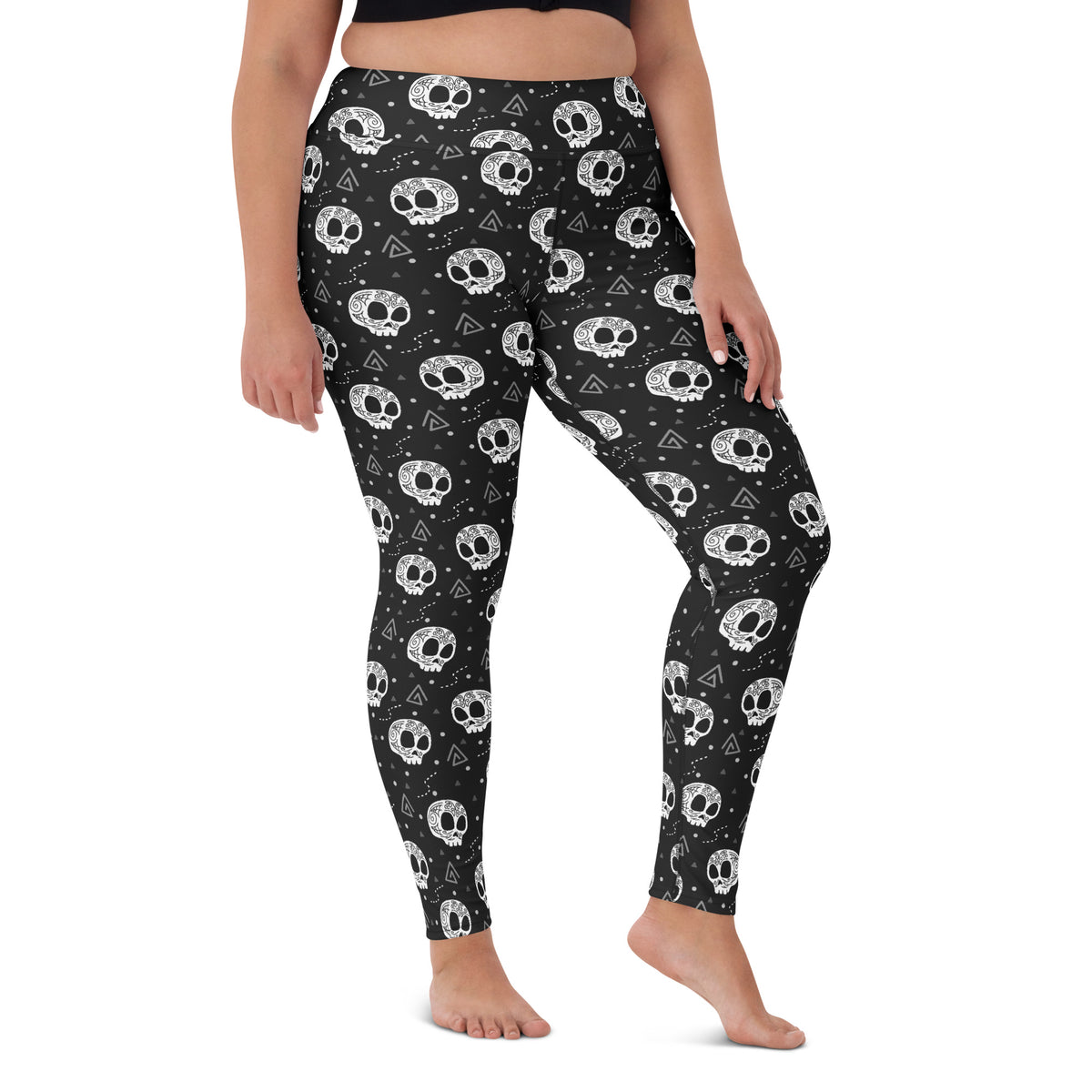 Shop Monochrome Gothic Skull Line Art Yoga Leggings Activewear, blending bold alternative style with soft stretch comfort for workouts or daily wear. Elevate your look with Monochrome Gothic Skull Line Art Yoga Leggings Activewear—perfect for yoga, gym sessions, and streetwear style. Buy Monochrome Gothic Skull Line Art Yoga Leggings Activewear with a striking dark design, flexible fit, and everyday comfort.