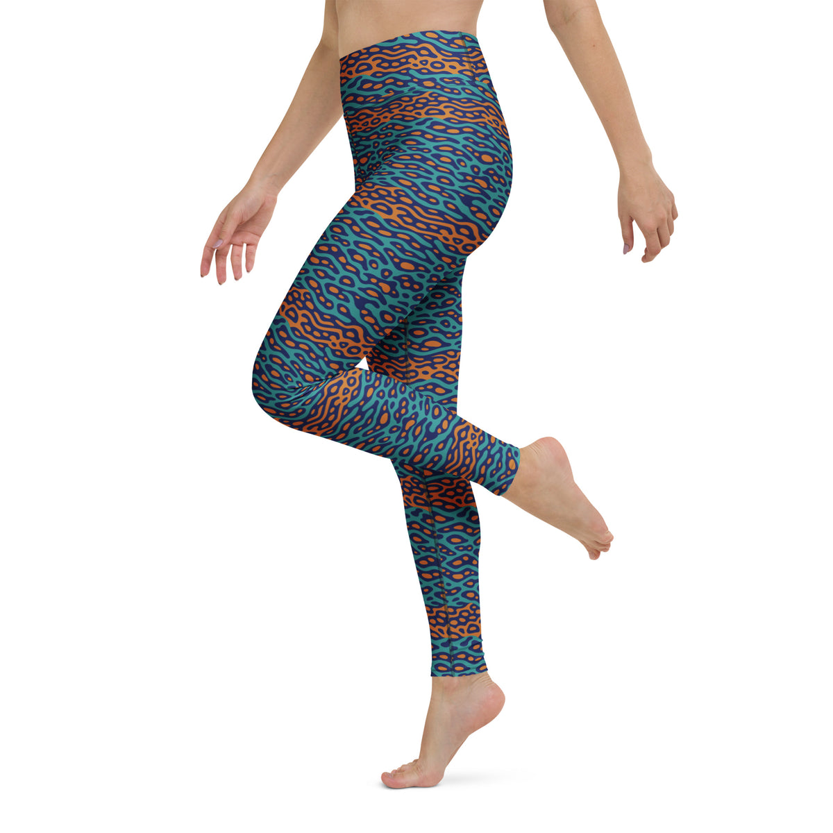 Shop the perfect blend of style and comfort with our Bold Wavy Leopard Pattern Yoga Leggings. Designed for activewear enthusiasts, these leggings feature a striking wavy leopard print that adds a unique, dynamic look to your workout wardrobe. Crafted from high-quality, stretchy fabric, they provide excellent support and flexibility for yoga, running, or any fitness activity. The breathable material ensures you stay cool and comfortable, while the bold pattern makes a fashion statement wherever you go. Eleva