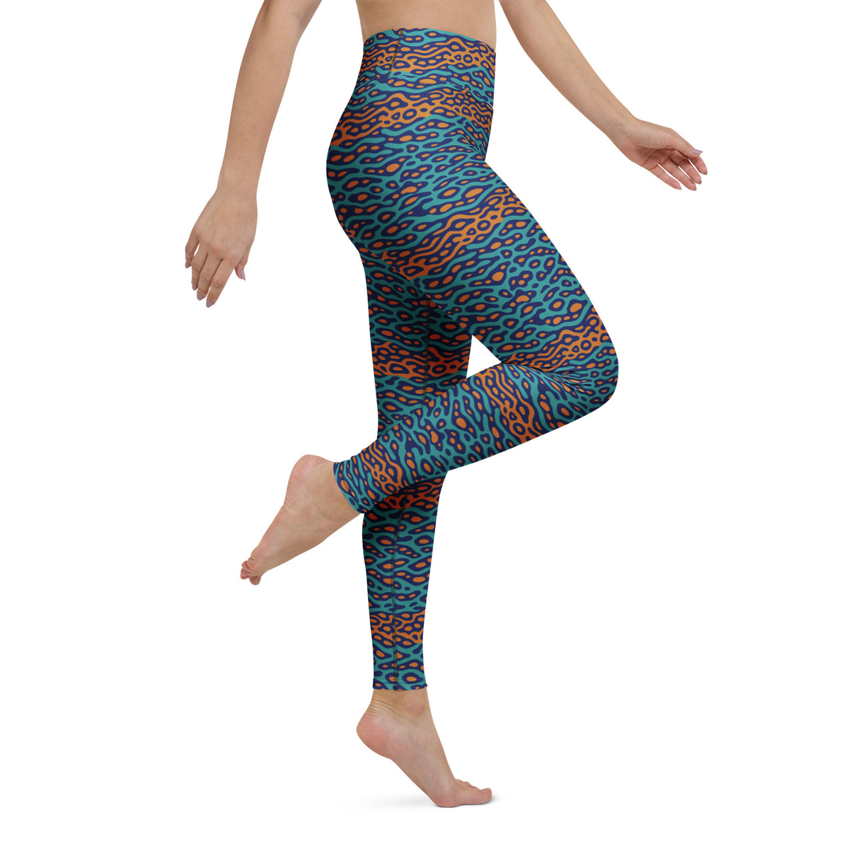 Shop the perfect blend of style and comfort with our Bold Wavy Leopard Pattern Yoga Leggings. Designed for activewear enthusiasts, these leggings feature a striking wavy leopard print that adds a unique, dynamic look to your workout wardrobe. Crafted from high-quality, stretchy fabric, they provide excellent support and flexibility for yoga, running, or any fitness activity. The breathable material ensures you stay cool and comfortable, while the bold pattern makes a fashion statement wherever you go. Eleva